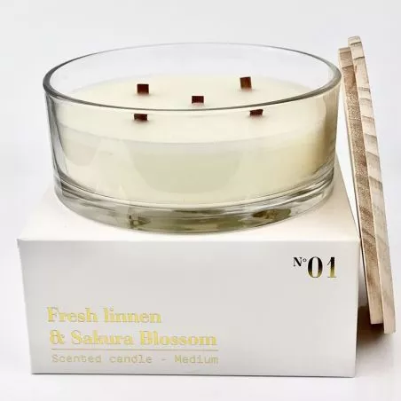 Bougie parfumée de luxe XXL "5mèche bois" 2,4kg - Personnalisée Bougie parfumée de luxe XXL "5mèche bois" 2,4kg - Personnalisée