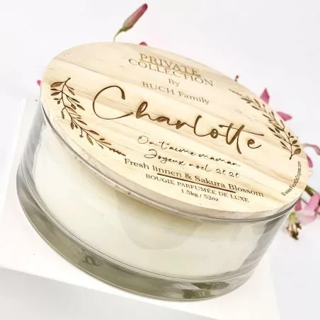 Bougie parfumée de luxe XXL "5mèche bois" 2,4kg - Personnalisée Bougie parfumée de luxe XXL "5mèche bois" 2,4kg - Personnalisée