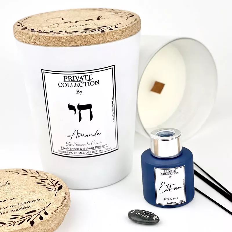 Bougie parfumée personnalisée XL "Private Collection By" 1,5kg- Blanche Bougie parfumée personnalisée XL "Private Collection By" 1,5kg- Blanche