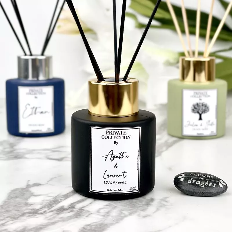 Diffuseur parfum personnalisé batonnet (6psc) 50ml - Noir Diffuseur parfum personnalisé batonnet (6psc) 50ml - Noir