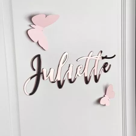 Prénom personnalisé mural / porte chambre - Rose gold Prénom personnalisé mural / porte chambre - Rose gold