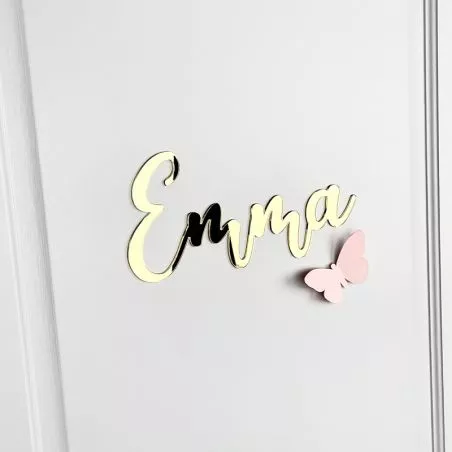Prénom personnalisé mural / porte chambre - Doré Prénom personnalisé mural / porte chambre - Doré