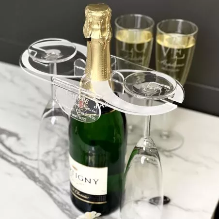 Support 2 flûtes champagne pour Bouteille - Infini Support 2 flûtes champagne pour Bouteille - Infini