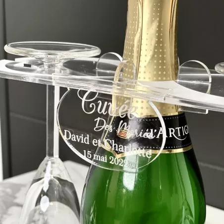 Support 2 flûtes champagne pour Bouteille - Infini Support 2 flûtes champagne pour Bouteille - Infini