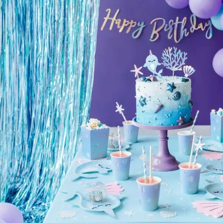 Rideau frange anniversaire Bleu (0.9x2.5m) Rideau frange anniversaire Bleu (0.9x2.5m)