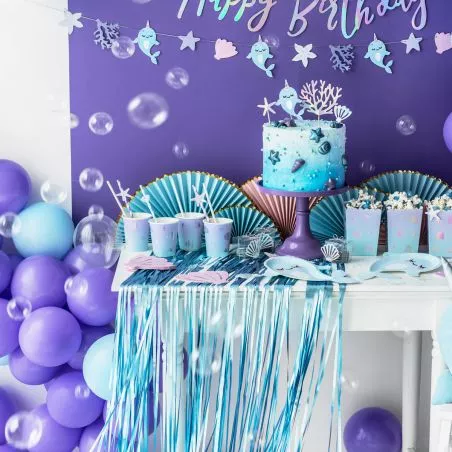 Rideau frange anniversaire Bleu (0.9x2.5m) Rideau frange anniversaire Bleu (0.9x2.5m)