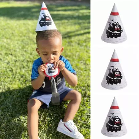 6 Chapeaux anniversaire Pirate 6 Chapeaux anniversaire Pirate