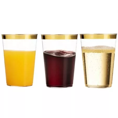 Verre plastique Cristal Liseré Or 6 Pièces Verre plastique Cristal Liseré Or 6 Pièces
