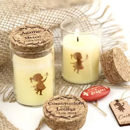 Eprouvette bapteme fille - Bougie parfumée Eprouvette bapteme fille - Bougie parfumée