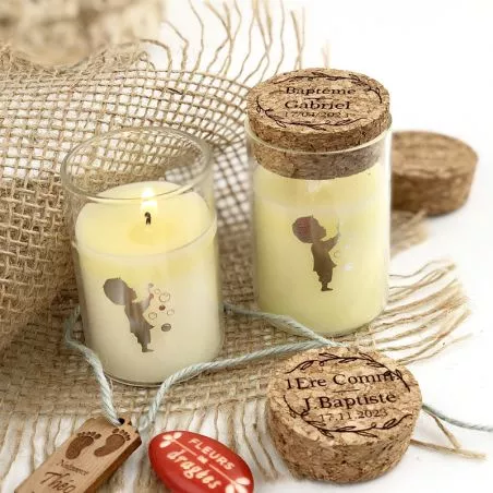 Eprouvette bapteme garçon - Bougie parfumée Eprouvette bapteme garçon - Bougie parfumée