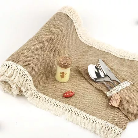 Chemin de table jute boho 36cmx3m Chemin de table jute boho 36cmx3m