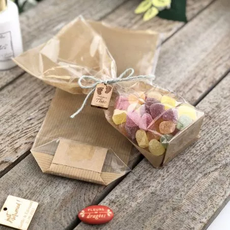 Sachet confiseries Kraft & Plastique (les 10) Sachet confiseries Kraft & Plastique (les 10)