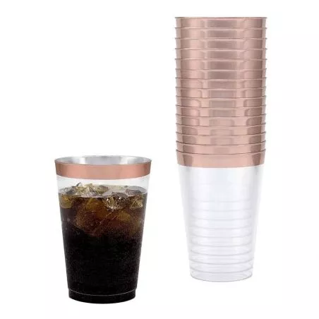 Verre plastique Cristal Liseré rose gold 6 Pièces Verre plastique Cristal Liseré rose gold 6 Pièces