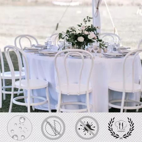 Arrivage - Nappe ronde Blanche anti tache 300cm Arrivage - Nappe ronde Blanche anti tache 300cm