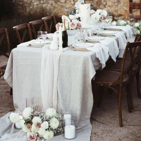Nappe lin mariage pas cher 150 x 250 cm Nappe lin mariage pas cher 150 x 250 cm