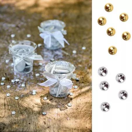 Perles de pluie déco de table or/argent Perles de pluie déco de table or/argent