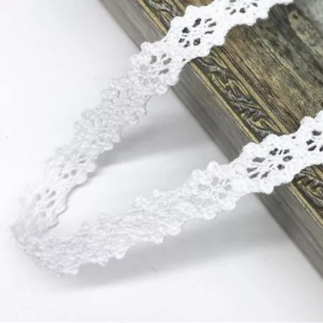 Ruban dentelle Blanc 15mm X 3m Ruban dentelle Blanc 15mm X 3m