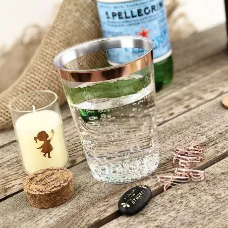 Verre réutilisable plastique rigide Rose gold - 6 Pcs Verre réutilisable plastique rigide Rose gold - 6 Pcs