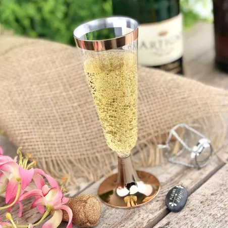 Flûte champagne plastique Réutilisable Rose Gold 18cl (6psc) Flûte champagne plastique Réutilisable Rose Gold 18cl (6psc)