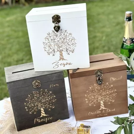 Urne mariage Bois personnalisée Champêtre Arbre de Vie Urne mariage Bois personnalisée Champêtre Arbre de Vie