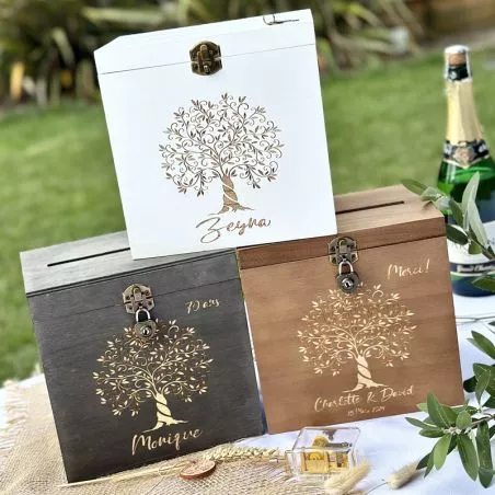 Urne Bois personnalisée Champêtre Arbre de Vie Urne Bois personnalisée Champêtre Arbre de Vie