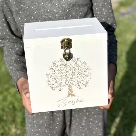 Urne Bois personnalisée baptême naissance - Arbre de Vie Urne Bois personnalisée baptême naissance - Arbre de Vie