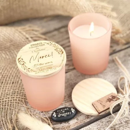 Bougies couvercle Bois effet Givré - Blush Bougies couvercle Bois effet Givré - Blush