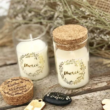 Bougie parfumée Personnalisée Eprouvette - Merci Bougie parfumée Personnalisée Eprouvette - Merci