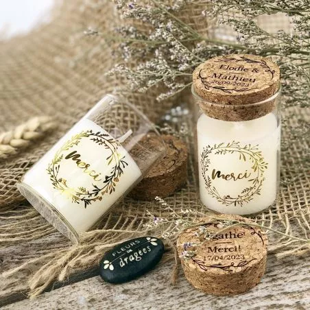 Bougie parfumée Personnalisée Eprouvette - Merci Bougie parfumée Personnalisée Eprouvette - Merci