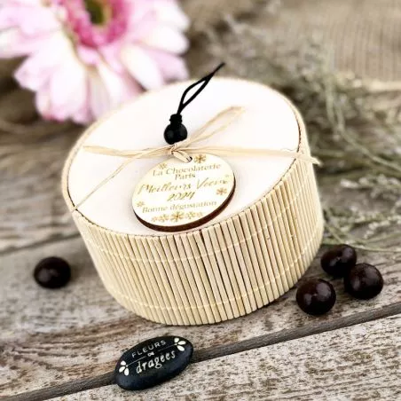 Boite à chocolat en Bambou naturelle ⌀10cm Boite à chocolat en Bambou naturelle ⌀10cm