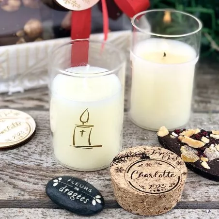 Bougie Noël personnalisée cadeau - individuelle Bougie Noël personnalisée cadeau - individuelle