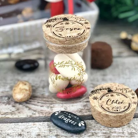 Boite chocolat Noël nominative dorure merci Boite chocolat Noël nominative dorure merci