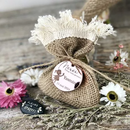 Bourse dragées JUTE Franges (5pcs) Bourse dragées JUTE Franges (5pcs)