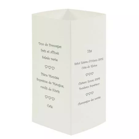 Menu photophore carré x10 Menu photophore carré x10