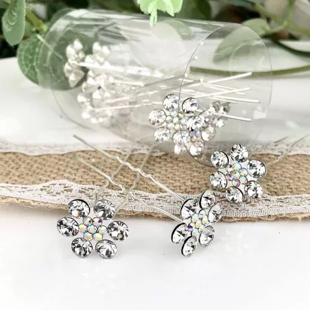 (Lot 12) Pic à cheveux mariage Fleurs strass (Lot 12) Pic à cheveux mariage Fleurs strass