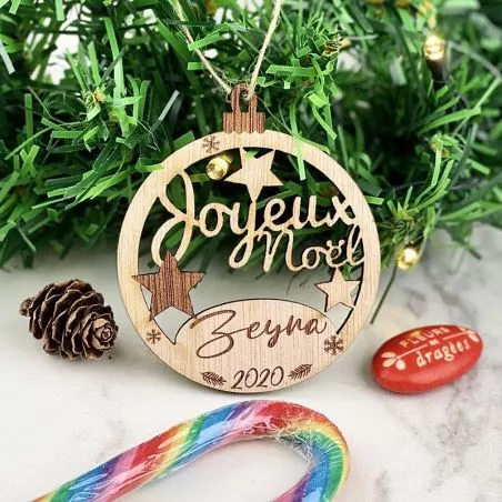 Boule de noël personnalisée Bois - Joyeux noël Boule de noël personnalisée Bois - Joyeux noël