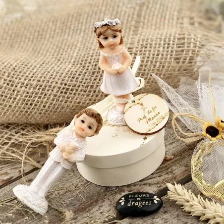 Figurine communion fille et garçon - 8cm Figurine communion fille et garçon - 8cm