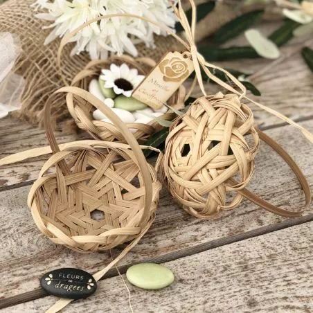 Petit panier pour dragées osier Anse Petit panier pour dragées osier Anse
