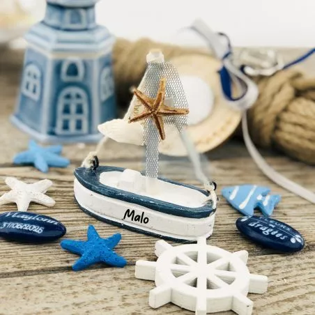 Petit bateau déco cadeau d'invité - Marine Petit bateau déco cadeau d'invité - Marine