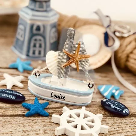 Petit bateau déco cadeau d'invité - Bleu Petit bateau déco cadeau d'invité - Bleu