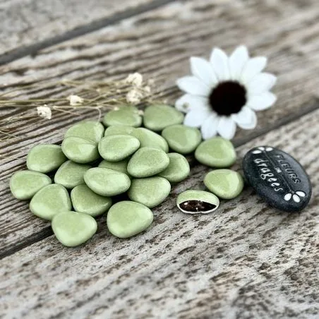 Mini cœur chocolat 70% Vert sauge Mini cœur chocolat 70% Vert sauge